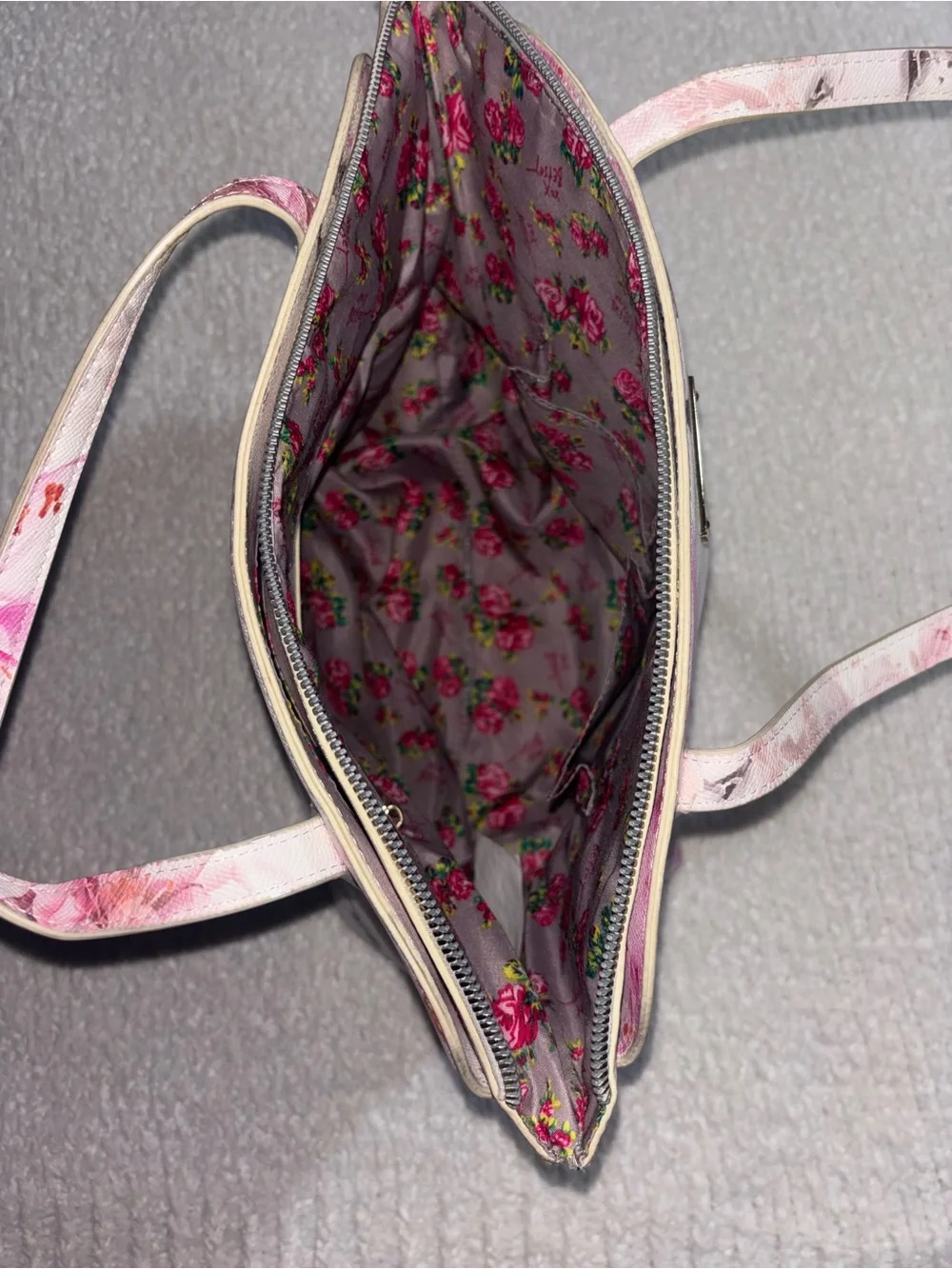 Betsey Johnson Pink and White Floral Tote